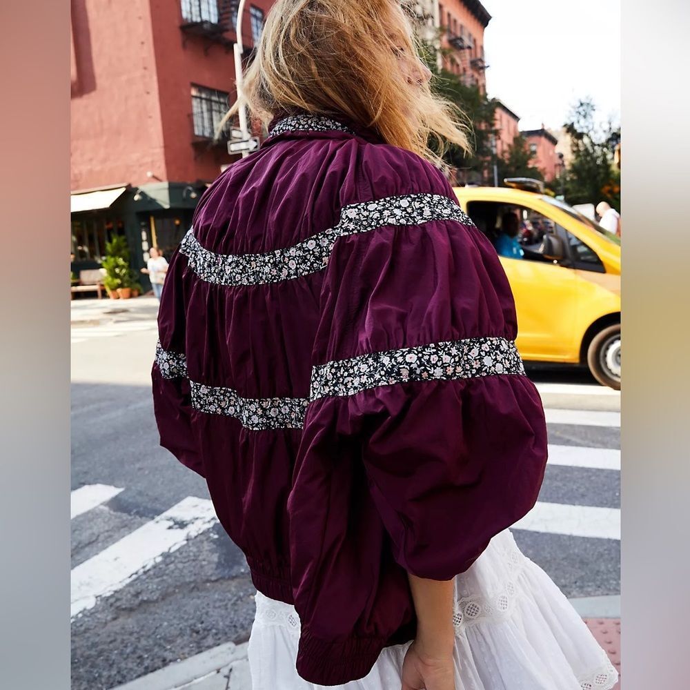 Free People On my Mind Bomber Jacket Mulberry